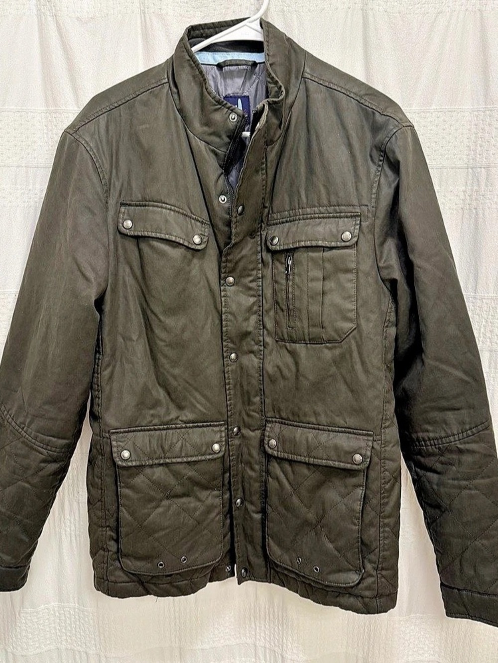Johnnie-O Norton Utility Jacket Pine Green/Gray Mens Small Quilted Preppy